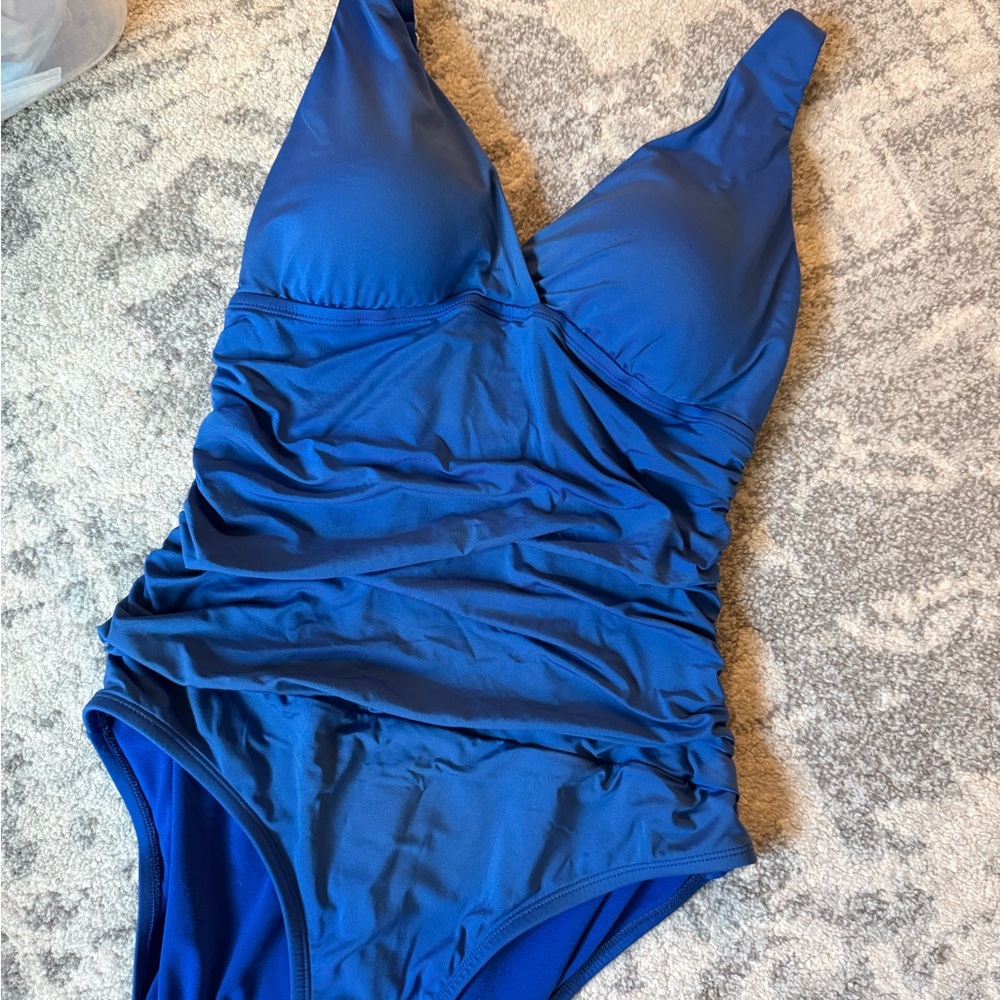 Jantzen Royal Blue Ruched One-Piece Swimsuit